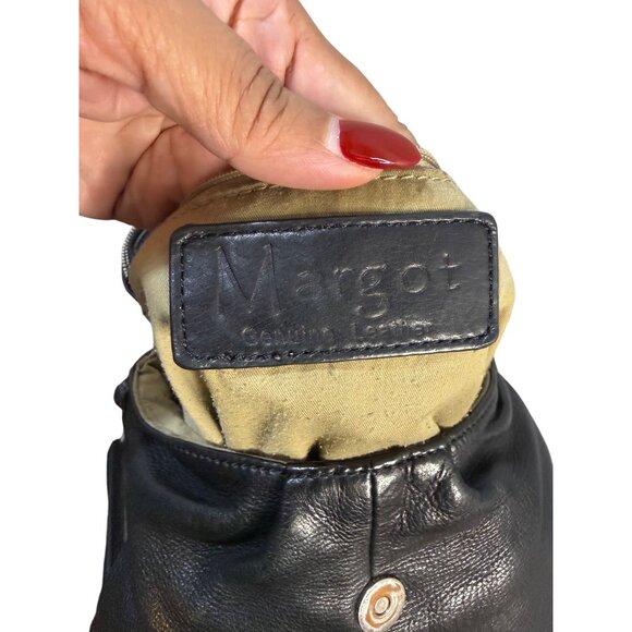 Margot Black Leather Hobo Bag With Tassel Accent & Adjustable Strap - Picture 11 of 15